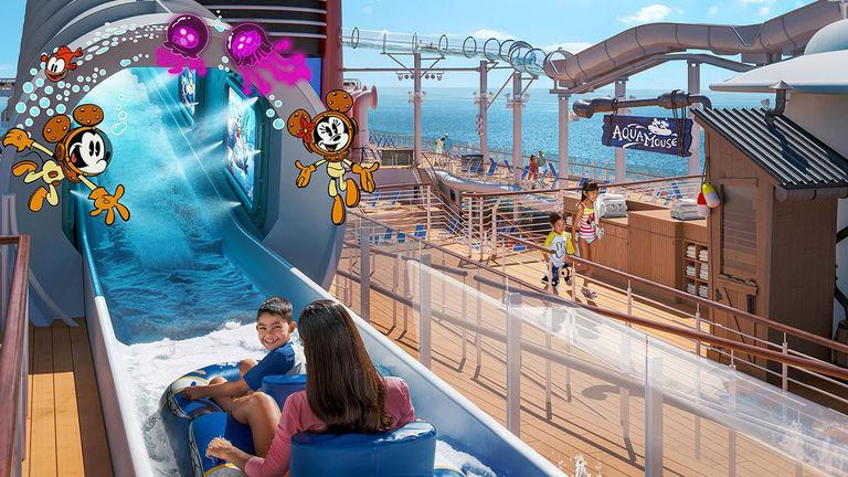 AquaMouse on Disney Wish is the first Disney attraction at sea.