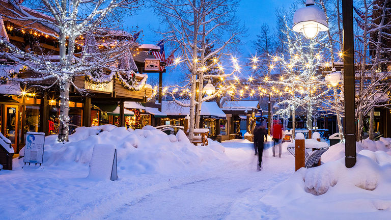 The Snowmass Mall gets festive for the holiday season.