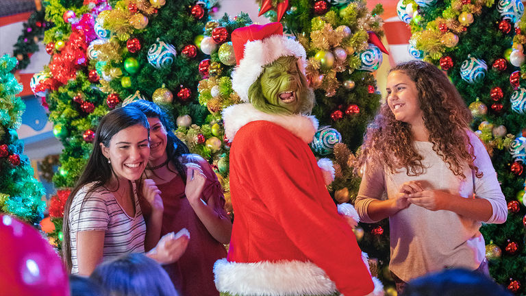 Annual Grinchmas celebrations are included with park admission at Universal Studios Hollywood and Universal Orlando Resort.