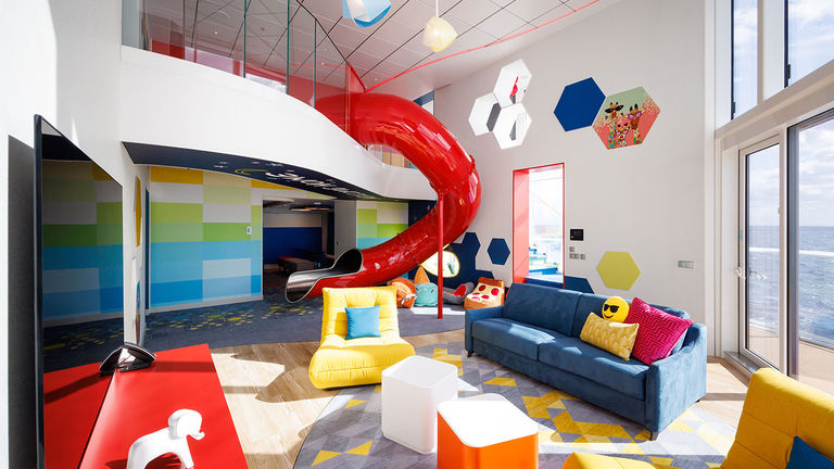 The Ultimate Family Townhouse features an indoor slide.