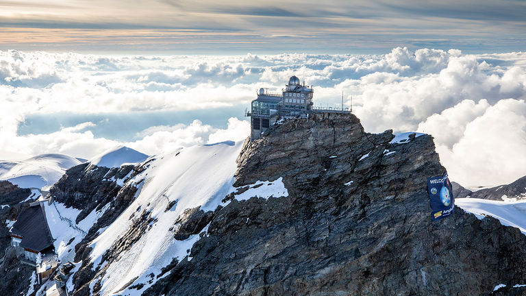 Jungfraujoch is home to Europe's highest railway station.
