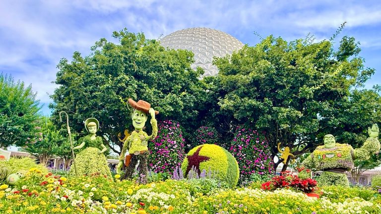 The Epcot International Flower & Garden Festival features topiaries of Disney characters.