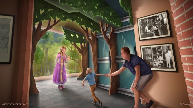 Rapunzel will meet guests in a setting inspired by Disney’s multiplane camera technique.