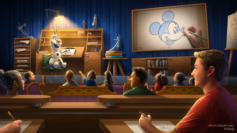 Guests will learn to draw Disney characters alongside Olaf.
