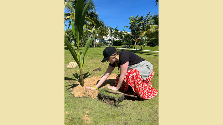 The writer participated in a tree-planting ceremony.