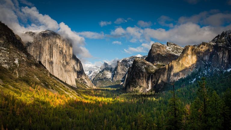 Tunnel View is a famous vantage point that overlooks Yosemite Valley.