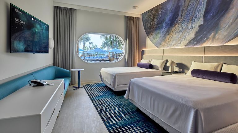 Universal Terra Nova Resort and her sister hotel Universal Stella Luna Resort feature out-of-this-world theming.