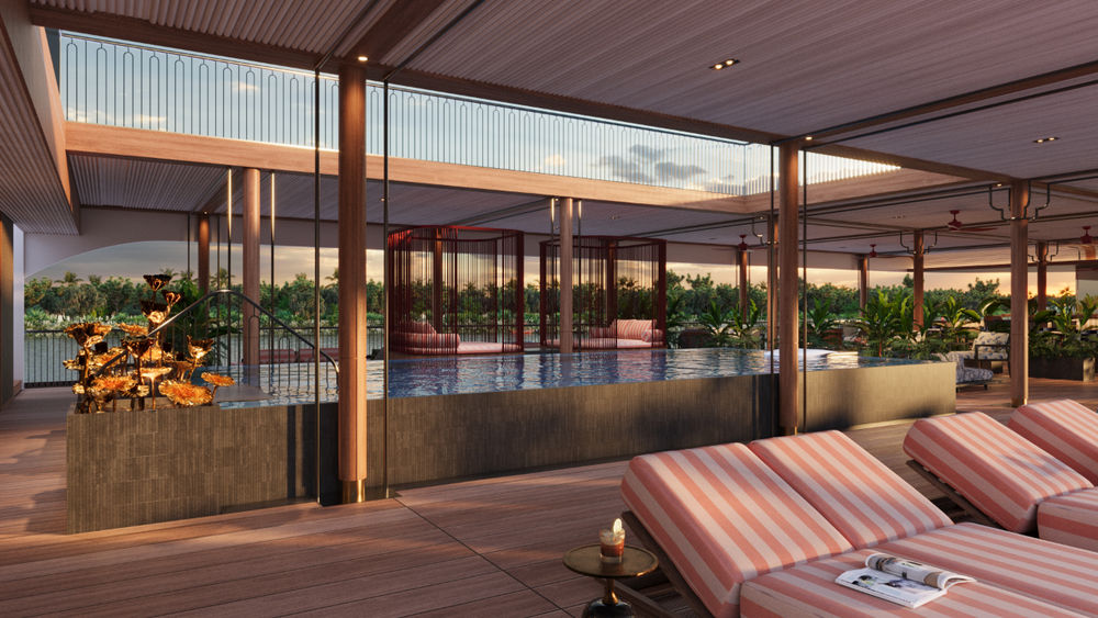AmaMaya will showcase a tranquil pool deck.