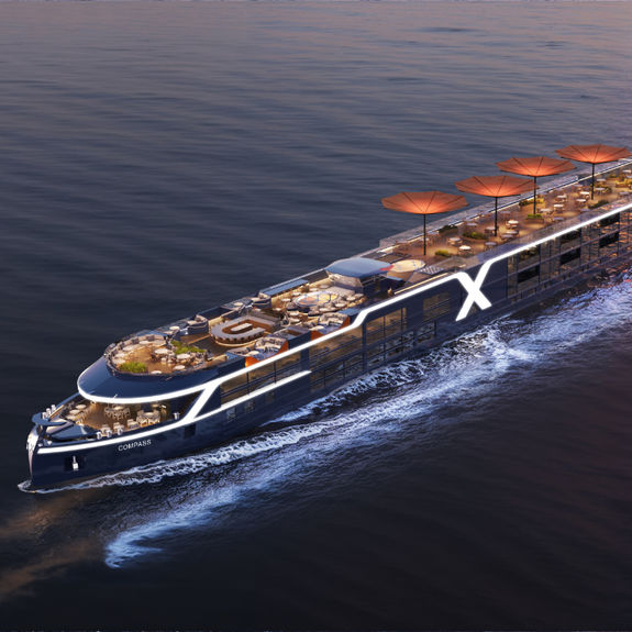 A teaser image of what Celebrity's first riverboat will look like