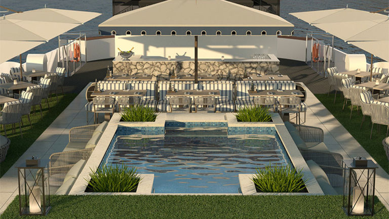 A rendering of the new sun deck and pool