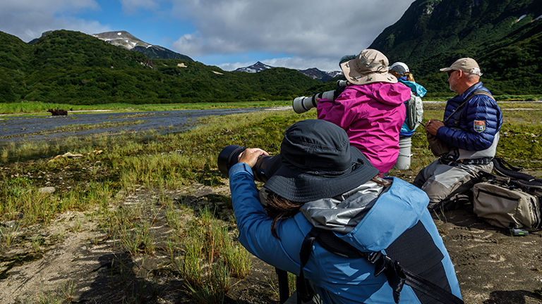 Guests on the sailing get to observe and photograph brown bears in their natural habitat. Guests on the sailing get to observe and photograph brown bears in their natural habitat.
