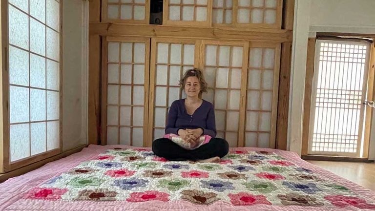 The author in a Hanok house The author in a Hanok house