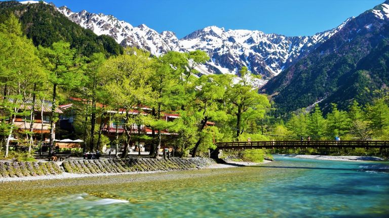Nagano river Nagano Japan - a mountain resort