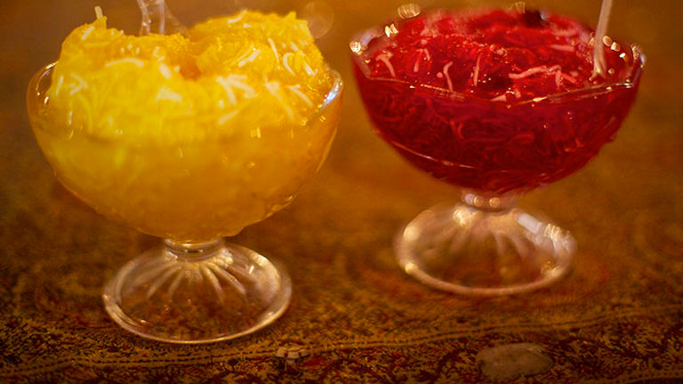 Iranian concoction of cold vermicelli and syrup called faloodeh from the dessert’s birthplace, Shiraz // © 2014 Creative Commons user bmasonelder
