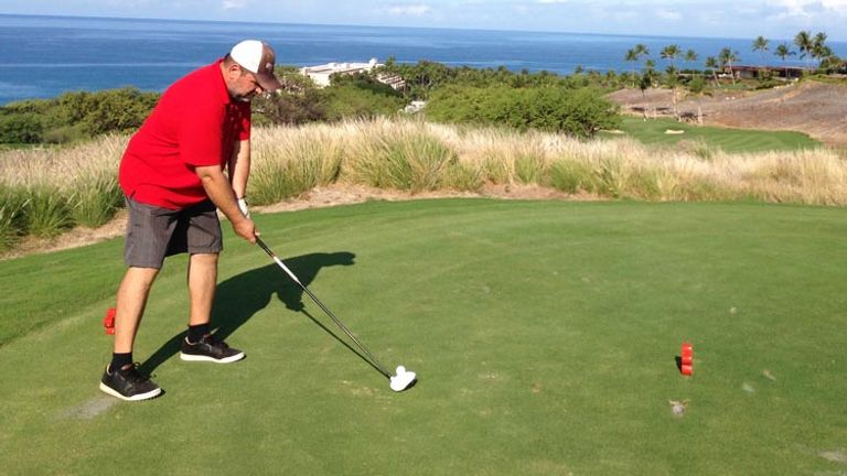 Editor-in-Chief Ken Shapiro about to lose a ball at Mauna Kea golf course on Hawaii Island // (c) 2013 Kenneth Shapiro