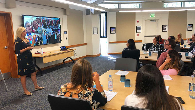 Vanessa McGovern led a workshop on nurturing relationships in the travel industry business.