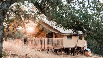 A Huttopia glamping tent in Northern California