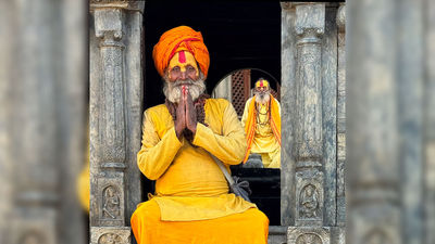 The second-place winner of the 2023 TravelAge West Reader Photo Contest went to this image of Hindu holy men.