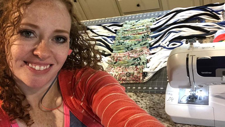 Rachel Mooney of Changing Your Latitude Travel is making personal protective equipment from home to provide for those in need.