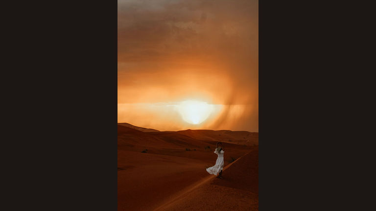 Dancing in the rain of the Sahara Desert