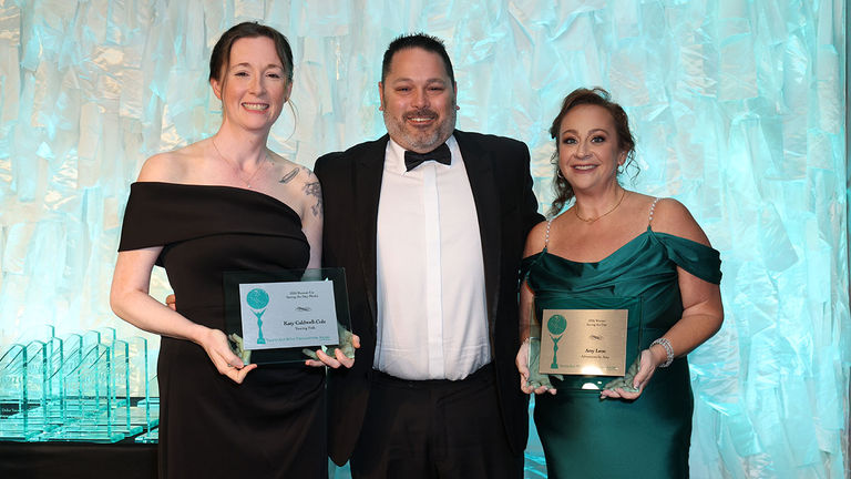 Nominees Amy Leon and Katy-Caldwell Cole with Phil Blackwell of Travel Insured.