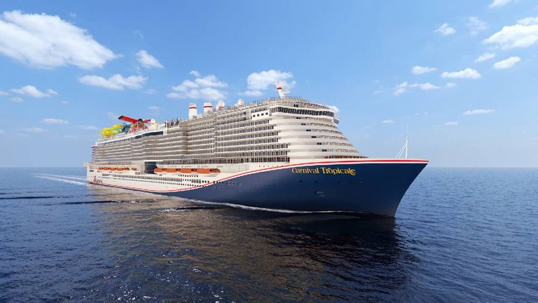 One of Carnival Cruise Line's new ships, Carnival Tropicale, will debut in the spring of 2028