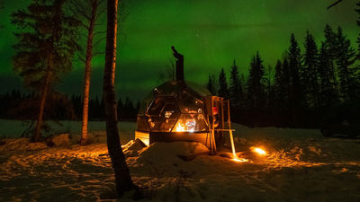 Advisors spent a night under the stars in a glass-roofed igloo.