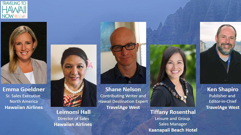 Webinar guests included representatives from Hawaiian Airlines and Kaanapali Beach Hotel, as well as a destination expert.