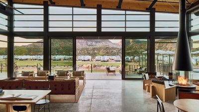 AutoCamp clubhouses, like this one at AutoCamp Zion, blend luxury and nature and act as additional gathering places for resort guests.