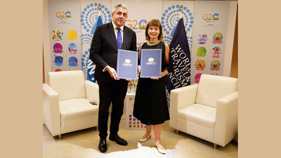 UNWTO’s Zurab Pololikashvili (left) with Julia Simpson of WTTC