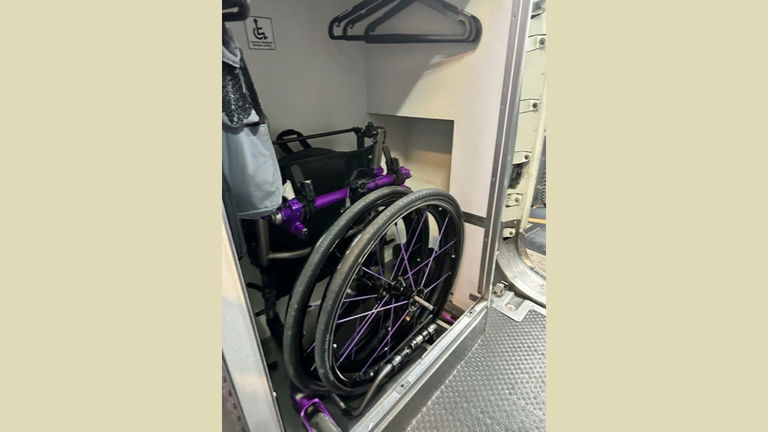 Wheelchairs can sometimes be stored in the first-class cabin.