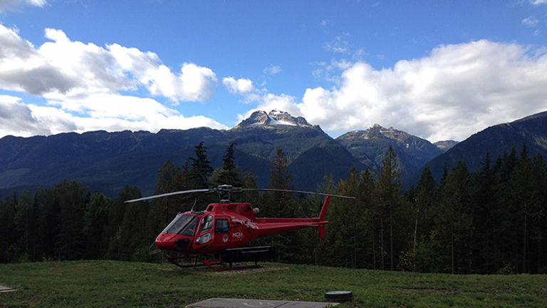 Our adventure began with a helicopter safety briefing from our pilot and our guide from Selkirk. // © 2016 Michelle Juergen