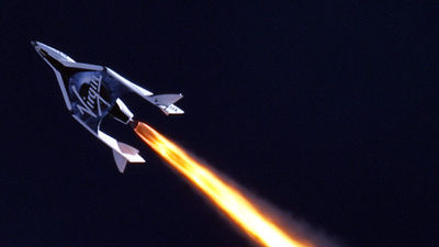 The six-passenger SpaceShipTwo, by Virgin Galactic, is expected to transport passengers by late 2013 or early 2014 to the tune of $250,000 per seat. // (c) 2013 2013 Virgin Galactic