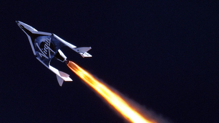 The six-passenger SpaceShipTwo, by Virgin Galactic, is expected to transport passengers by late 2013 or early 2014 // (c) 2013 2013 Virgin Galactic