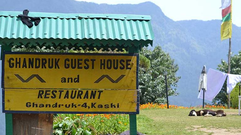Arriving at Ghandruk Guest House in the village of Ghandruk // © 2015 Mindy Poder