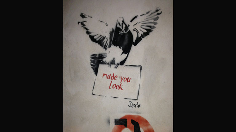 Part of Dede’s bird-themed stencil series // © 2013 Skye Mayring