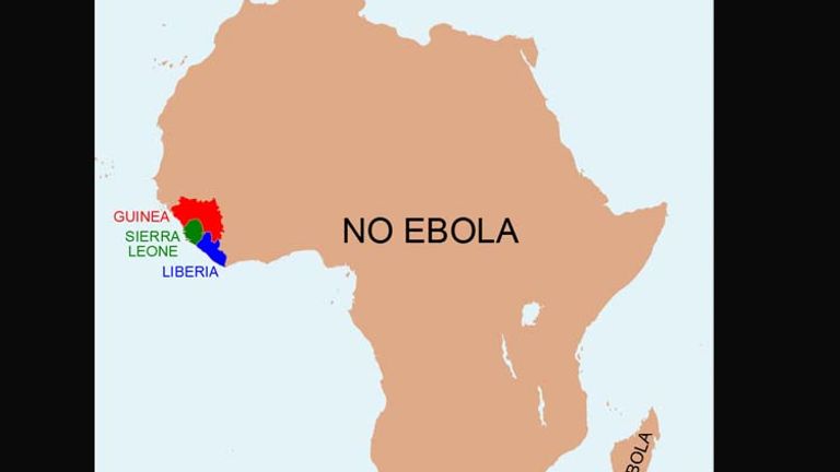 As of now: Nigeria and Senegal are now Ebola-free; the Democratic Republic of Congo’s case was of a different strain of Ebola, and it’s likely contained; and Mali had only one case of Ebola. // © 2014 Anthony England / @EbolaPhone