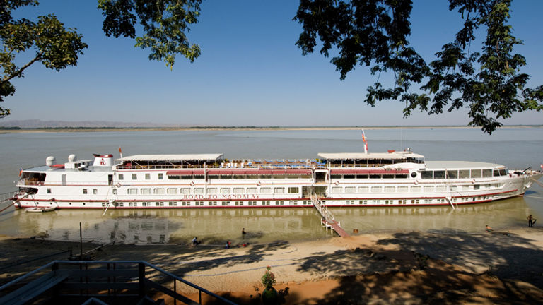 The Road to Mandalay, an Orient-Express vessel, on the Ayeyarwady (Irrawaddy) River, docked at Bagan // © 2010 Mark Edward Harris 1