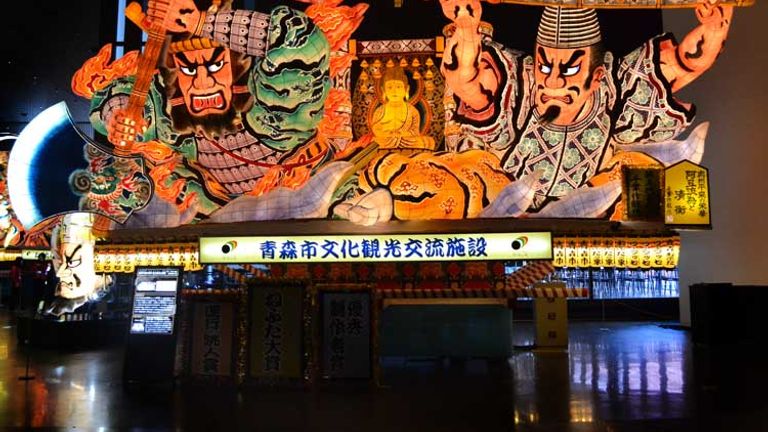 Many floats and instruments from past Nebuta festivals are on display. // (c) 2013 Mindy Poder
