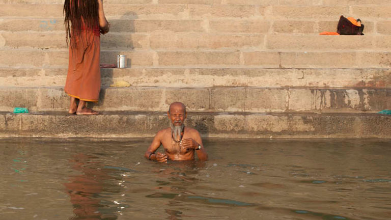 One man performs puja in Varanasi // © 2014 Mindy Poder