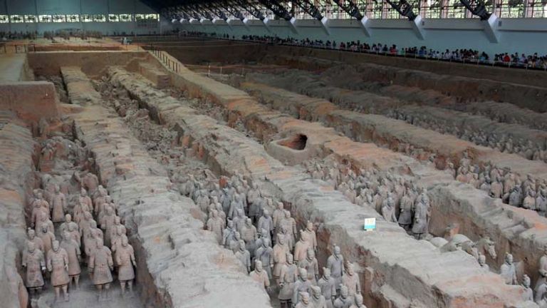 Discovered in 1974 by local farmers digging a well, Pit One at the Emperor Qin Shi Huang Mausoleum Museum near Xian, China, is home to more than 6,000 reconstructed terra-cotta warriors and horses. // © 2015 Shane Nelson