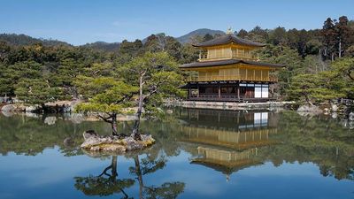 The 332-mile Nakasendo road connected Edo (modern-day Tokyo) and Kyoto, where travelers can still visit this popular Japan sight — Kinkaku-ji, or the Temple of the Golden Pavilion.  // © 2014 Mark Edward Harris