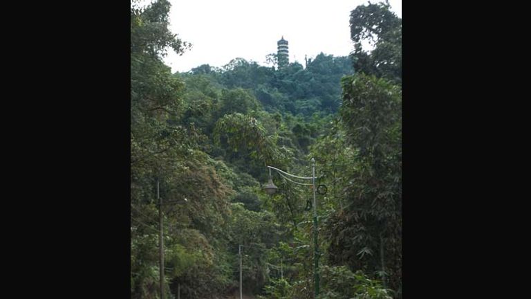 The Cien Pagoda, commissioned by Chiang Kai Shek, looms over much of the area. // © 2014 Mindy Poder