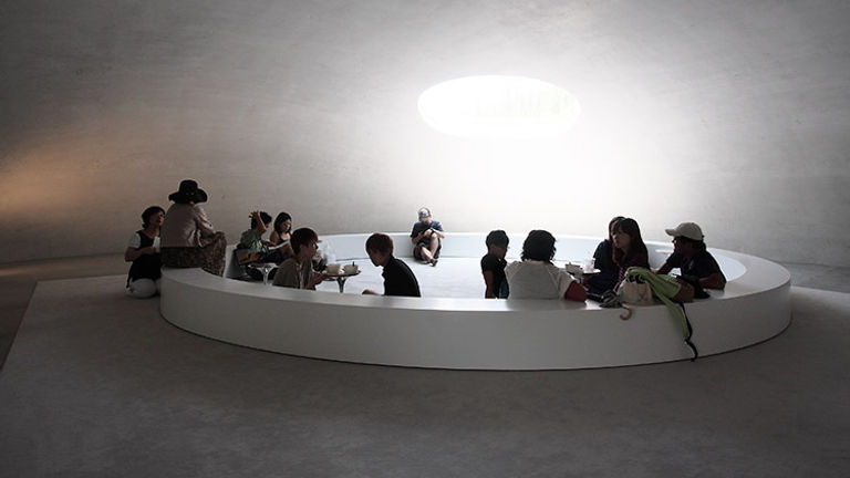 Inside the Teshima Art Museum, which was designed by architect Ryue Nishizawa and artist Rei Naito. // © 2015 Creative Commons user naoyafujii