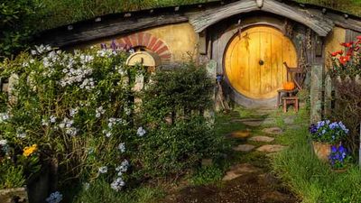 While reconstructing the Hobbiton set for the filming of “The Hobbit” trilogy, builders used permanent materials in order to preserve the set as a tourist destination. // © 2014 Air New Zealand
