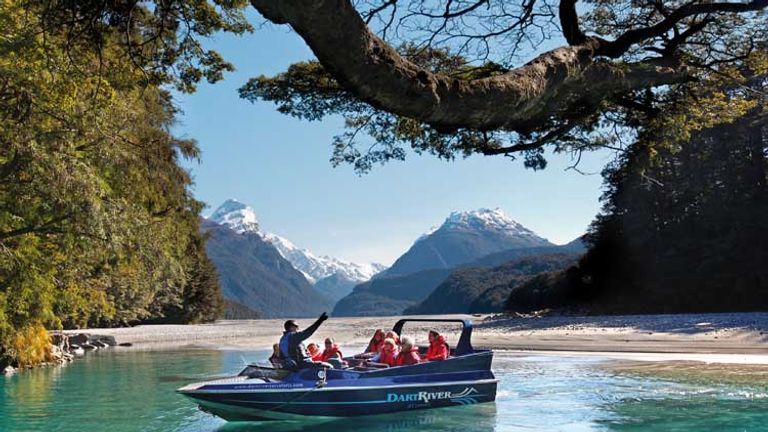 Dart River Jet takes clients deep into Mount Aspiring National Park on the only tours allowed on the Dart River, passing multiple Middle-earth filming locations along the way. // © 2014 Dart River Jet