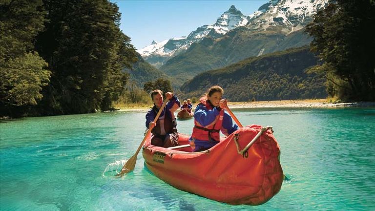 As an alternative to the company’s exhilarating jet boating tours, Dart River Jet’s funyak tours let clients enjoy the scenery at a leisurely pace. // © 2014 Dart River Jet
