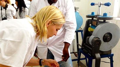 A visit to the School of Jewelry of the Caribbean in Colombia gives its students the chance to become bona fide emerald jewelry makers. // © 2014 Zorianna Kit