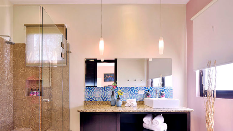 Guest bathrooms are spacious and well-appointed. // © 2015 Villa Buena Onda