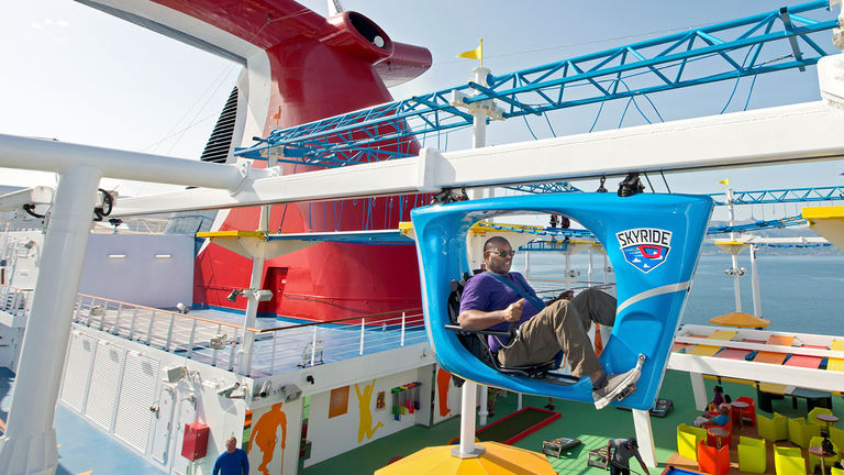 Passengers can work off all that food with a trip or two on the SkyRide.